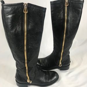 Jimmy Choo Black Doreen Flat Zip knee high boot